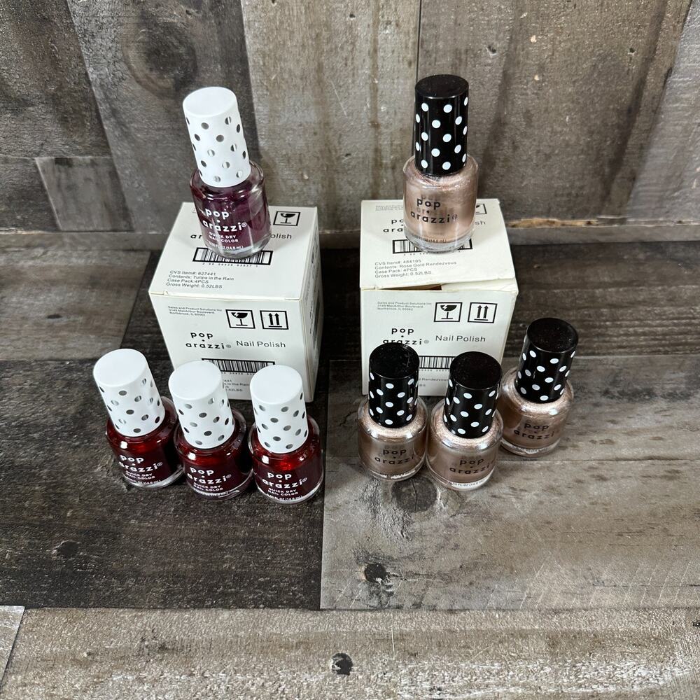 8 POP-ARAZZI NAIL‎ POLISH 4 Rose Gold Rendezvous & 4 Tulips in the Rain